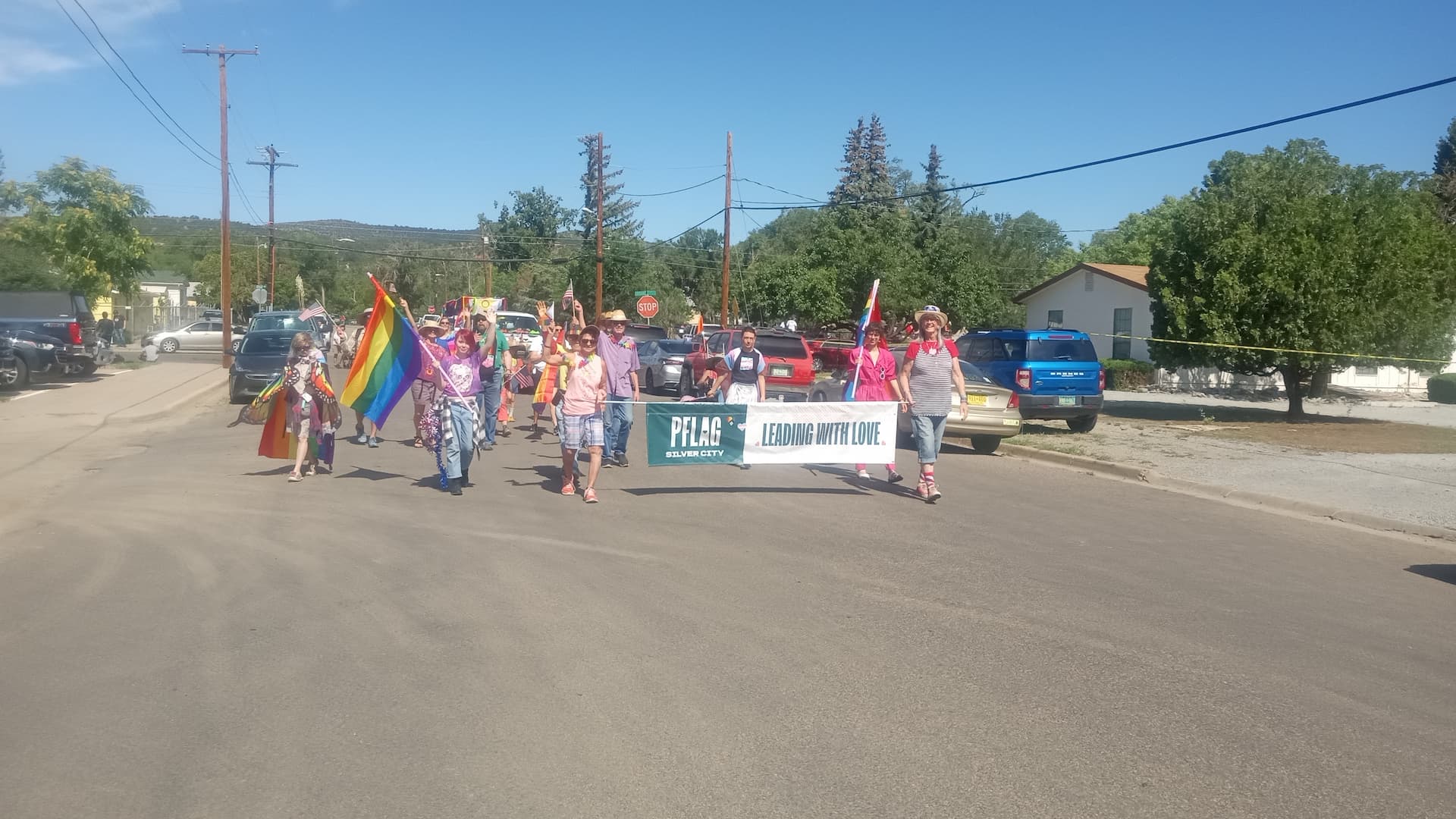 PFLAG Silver City marching in the 4th of July parade.