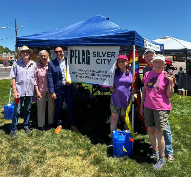 Rep. Gabe Vasquez at PFLAG Silver City booth